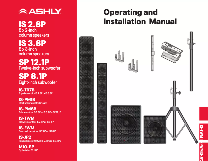 Page 1 de la notice Manuel utilisateur Ashly SP 8.1P