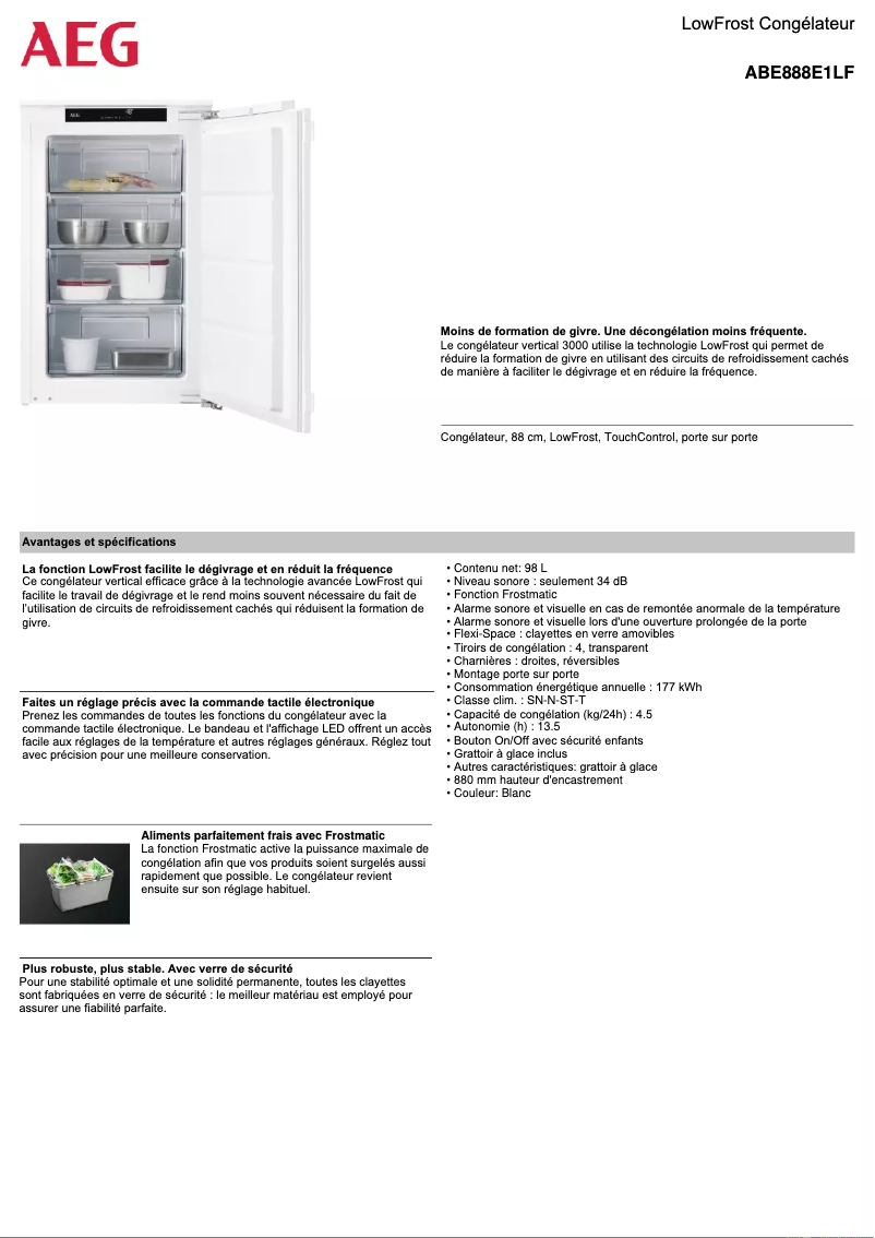 Image de la première page du manuel de l'appareil ABE888E1LF