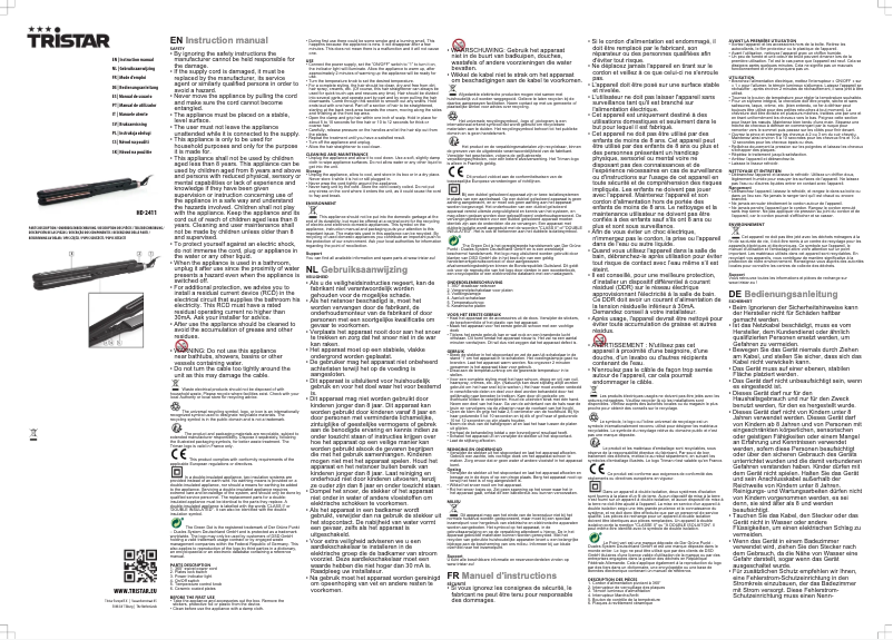 Image de la première page du manuel de l'appareil HD-2411