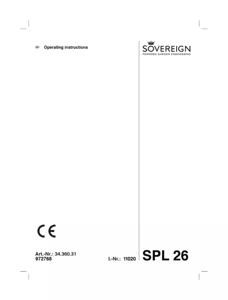 Page n°1 - Manuel utilisateur Sovereign SPL 26
