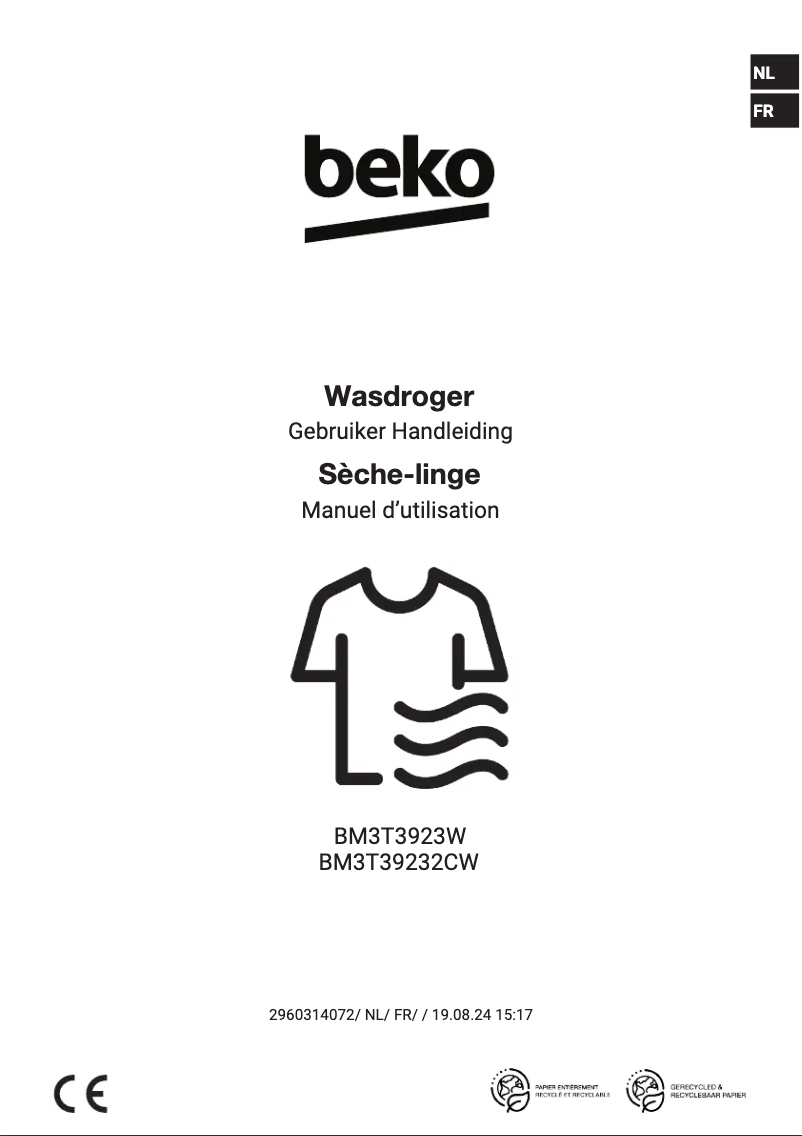 Page 1 de la notice Manuel utilisateur Beko BM3T38232CW