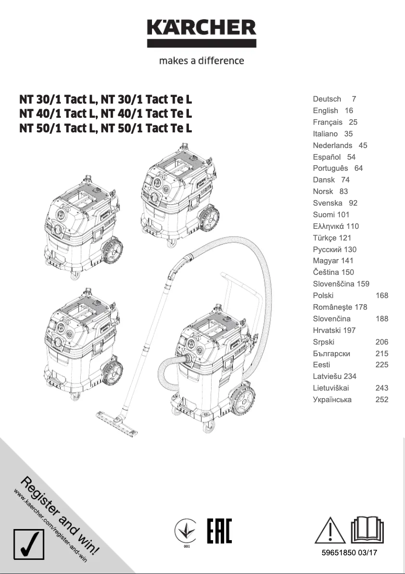 Page n°1 - Manuel utilisateur Kärcher NT 40/1 Tact TE L