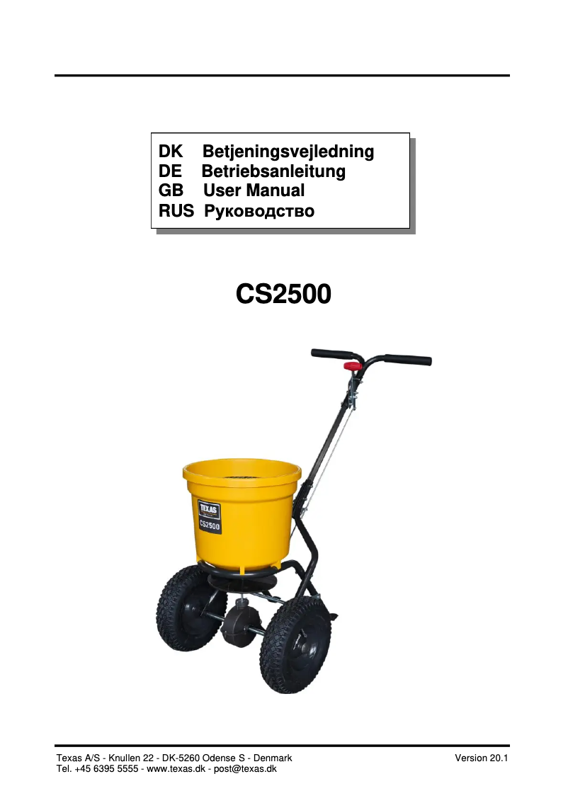 Página 1 del manual Manual de usuario Texas CS2500