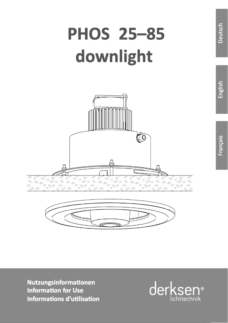 Page 1 de la notice Manuel utilisateur Derksen PHOS 45 downlight