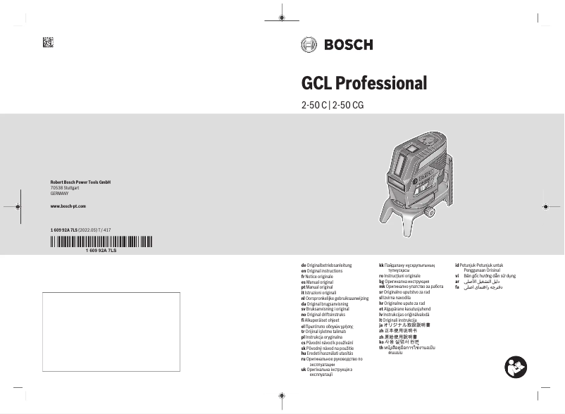 Página 1 del manual Manual de usuario Bosch GCL 2-50 CG Professional