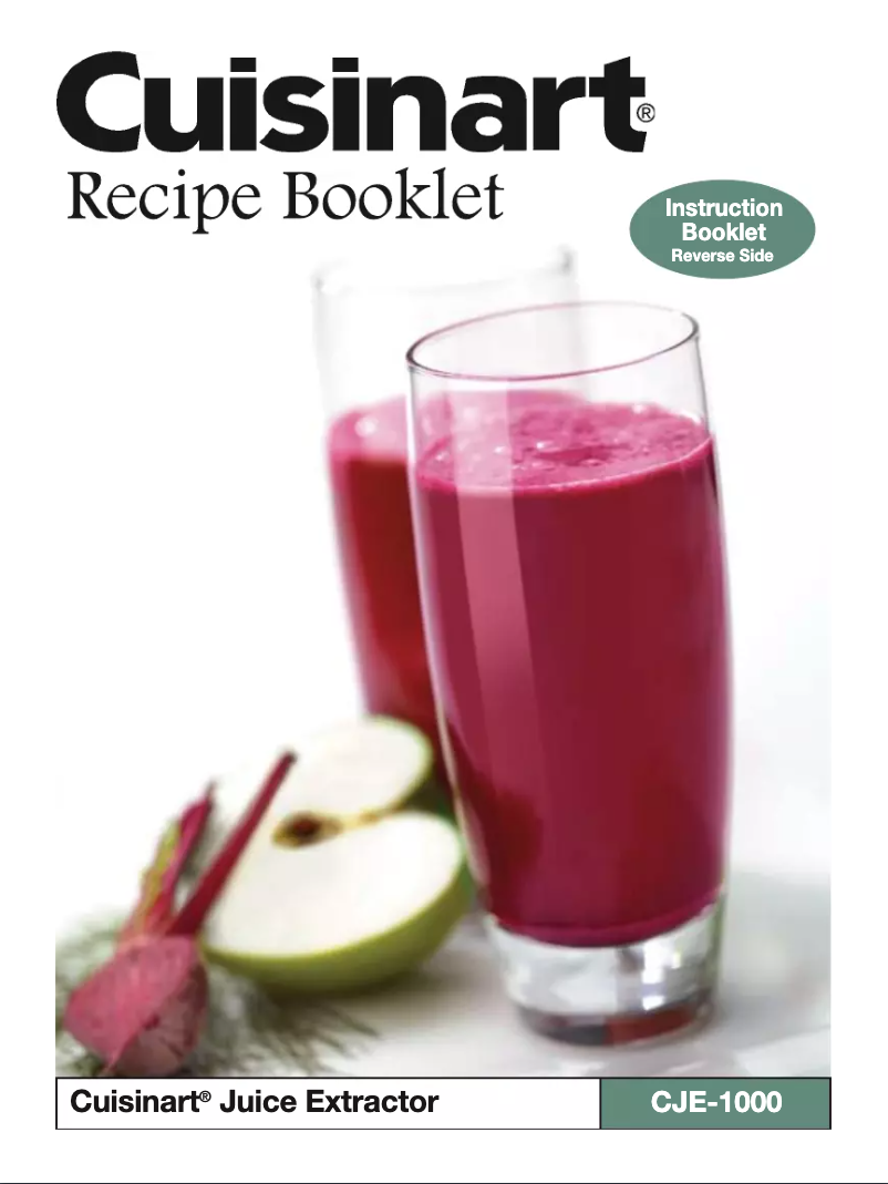 Page 1 de la notice Manuel utilisateur Cuisinart CJE-1000