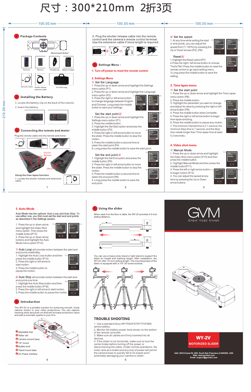 Page n°1 - Manuel utilisateur GVM WY-2V
