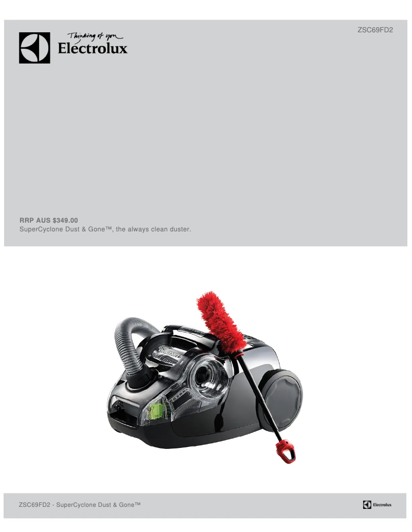 Page n°1 - Fiche technique Electrolux ZSC 69FD2