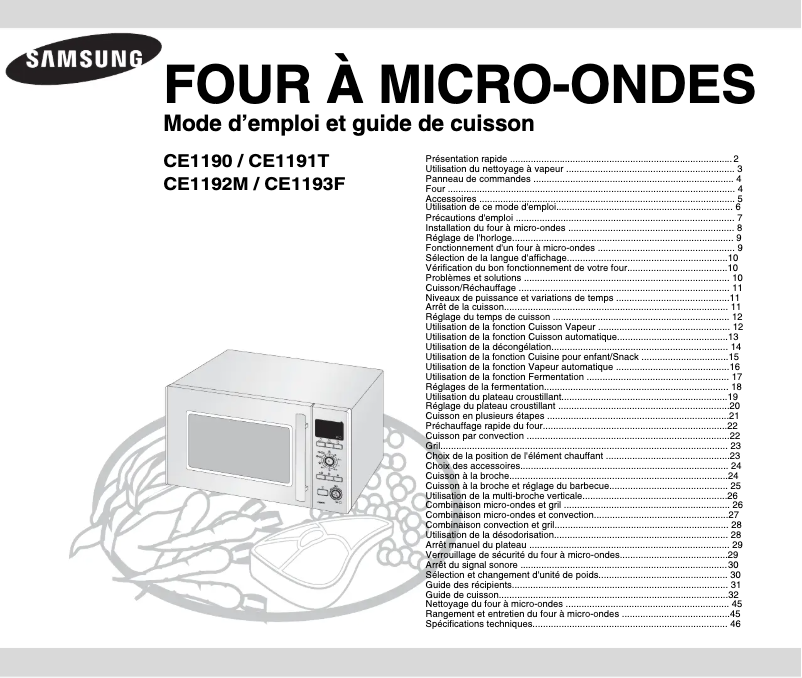 Page n°1 - Manuel utilisateur Samsung Ce1191t