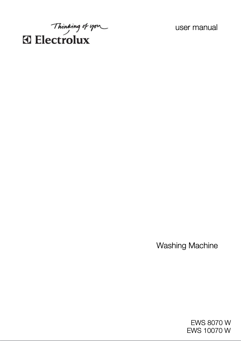 Page n°1 - Manuel utilisateur Electrolux EWS 8070 W