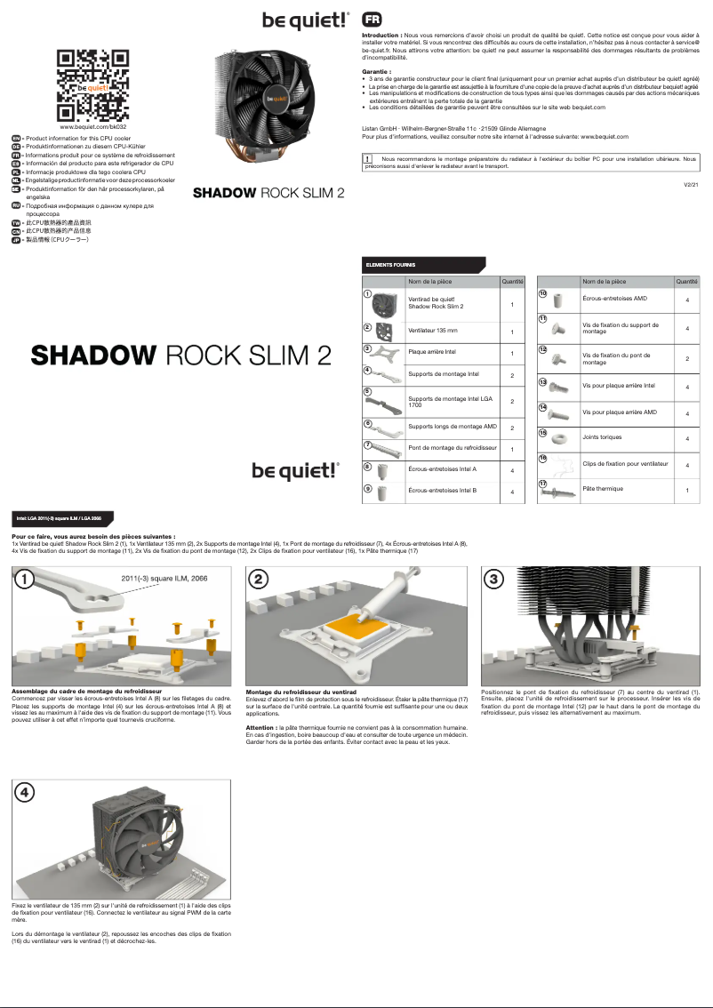 Image de la première page du manuel de l'appareil Shadow Rock Slim 2