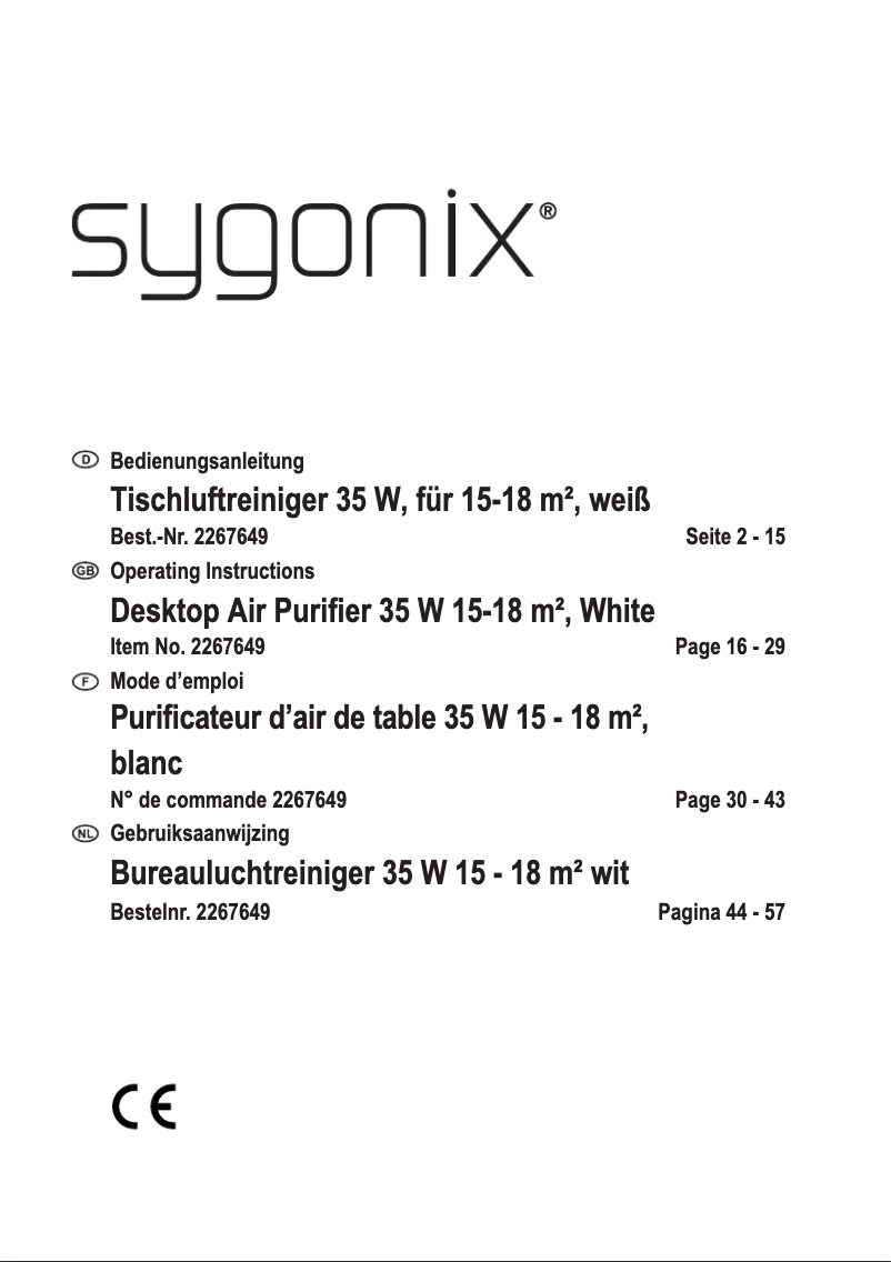 Image de la première page du manuel de l'appareil SY-4535298