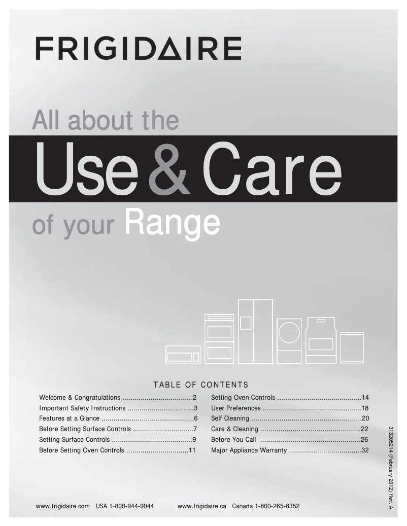 Page n°1 - Manuel utilisateur Frigidaire FGEF301DNF