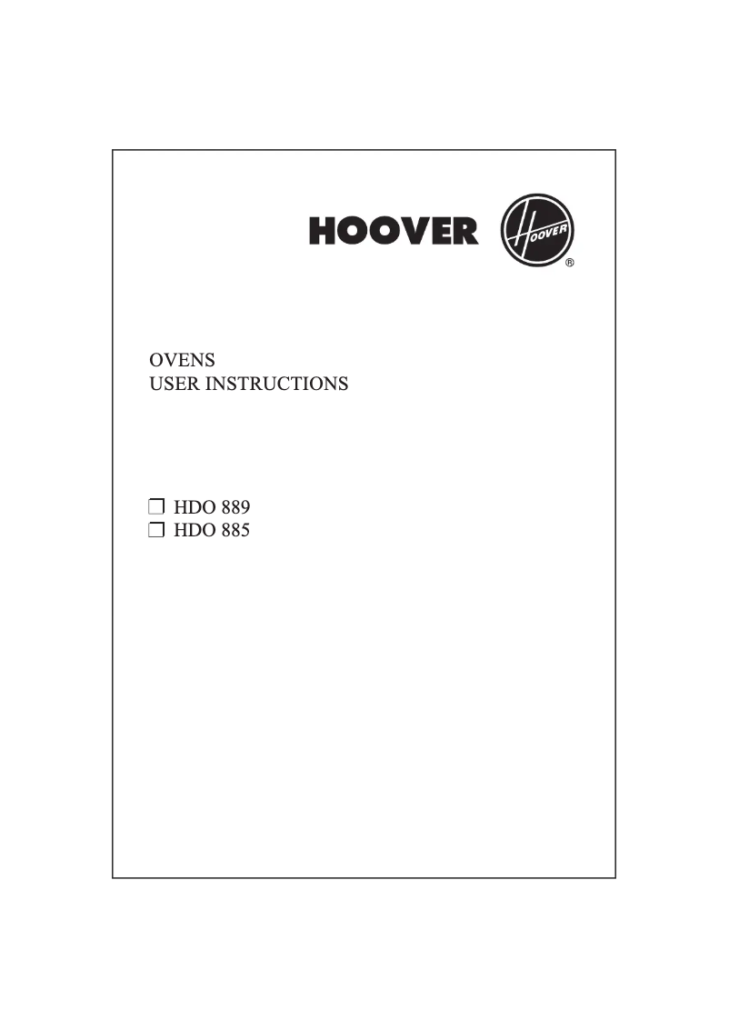 Page n°1 - Manuel utilisateur Hoover HDO889 X