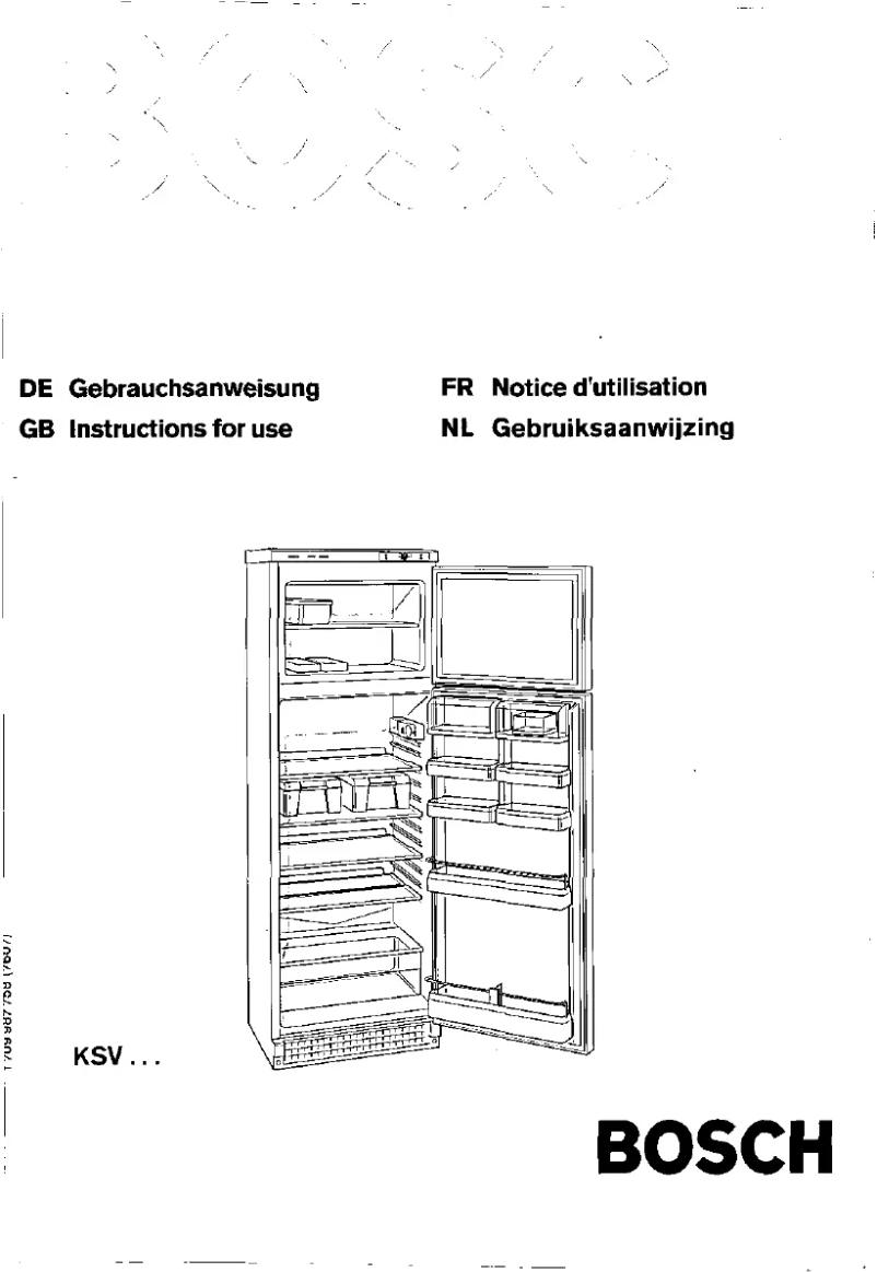Page 1 de la notice Manuel utilisateur Bosch KSV3123