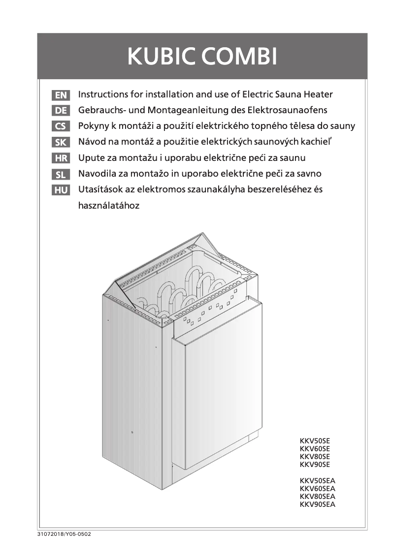 Image de la première page du manuel de l'appareil Kubic KV80SEA HKSC800400A