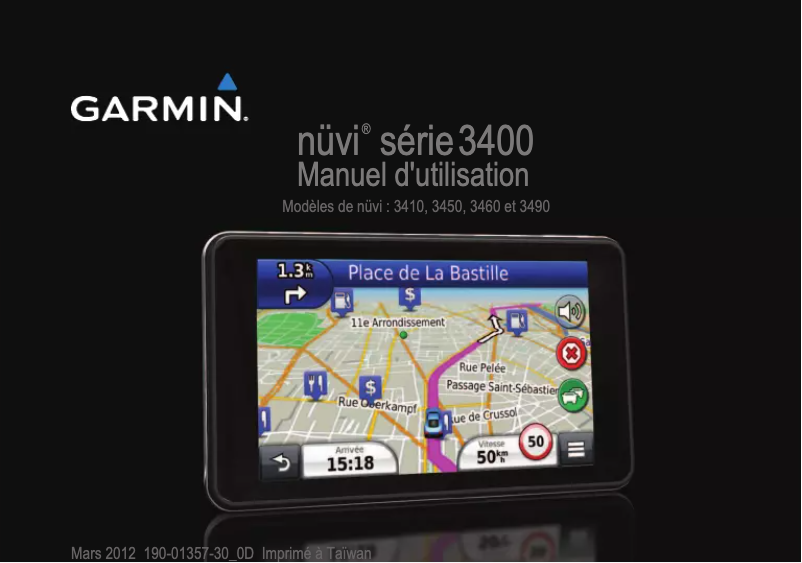 Page 1 de la notice Manuel utilisateur Garmin nüvi 3450LM
