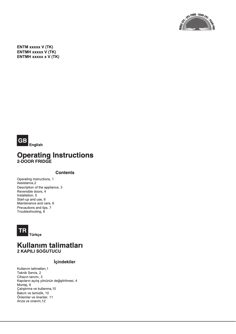Page n°1 - Manuel utilisateur Hotpoint ENTM 18210 V (TK)