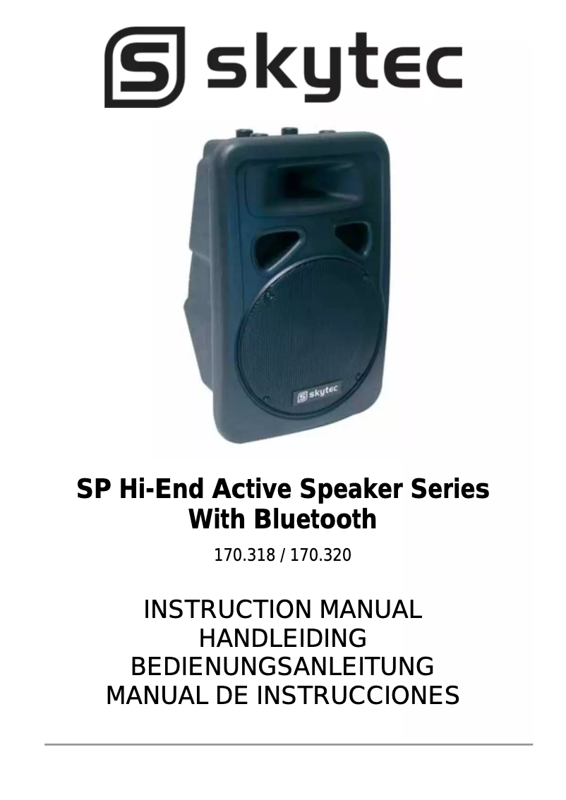 Page n°1 - Manuel utilisateur Skytec SP Hi-End Active Speaker With Bluetooth 170.320
