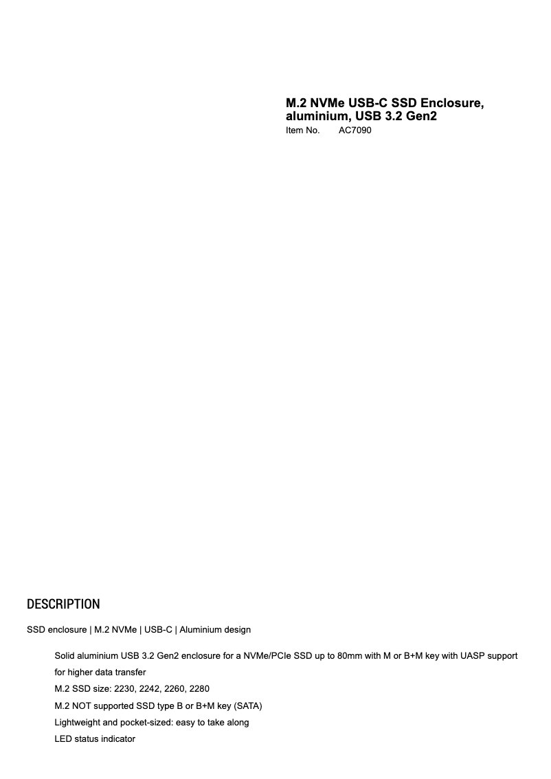 Page 1 de la notice Manuel utilisateur ACT AC7090