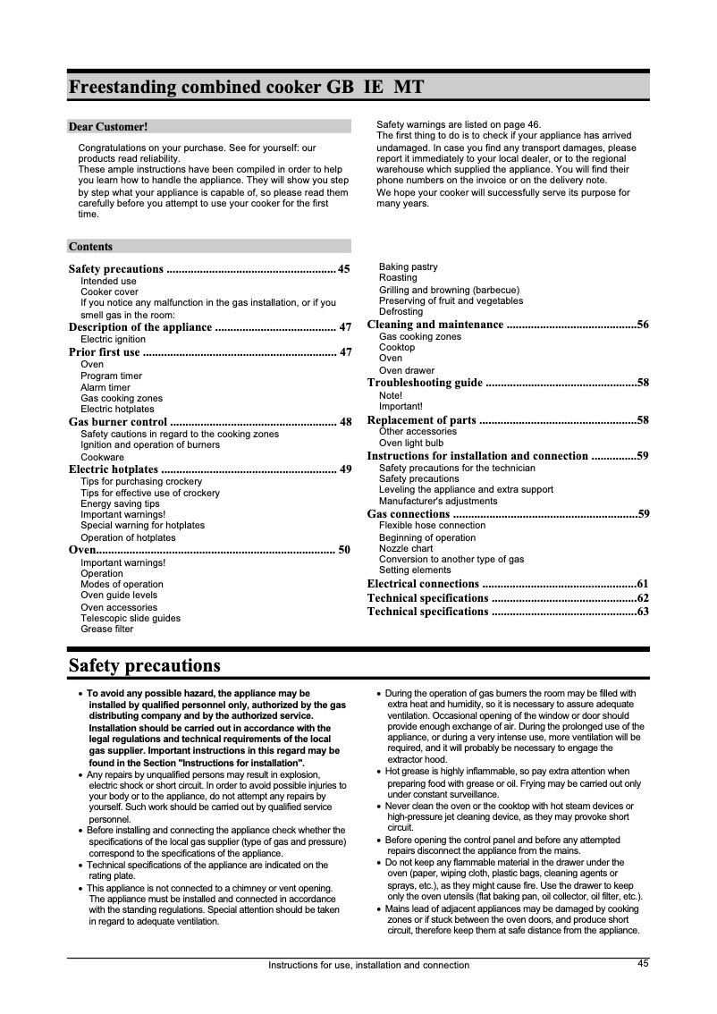 Image de la première page du manuel de l'appareil K7306E