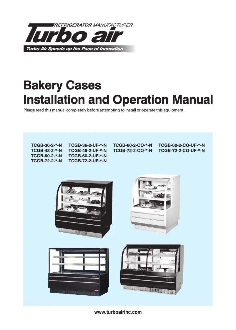 Image de la première page du manuel de l'appareil TCGB-72CO-R-N