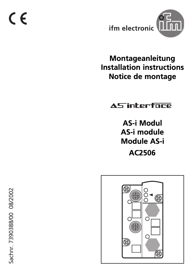 Page n°1 - Manuel utilisateur IFM AC2506