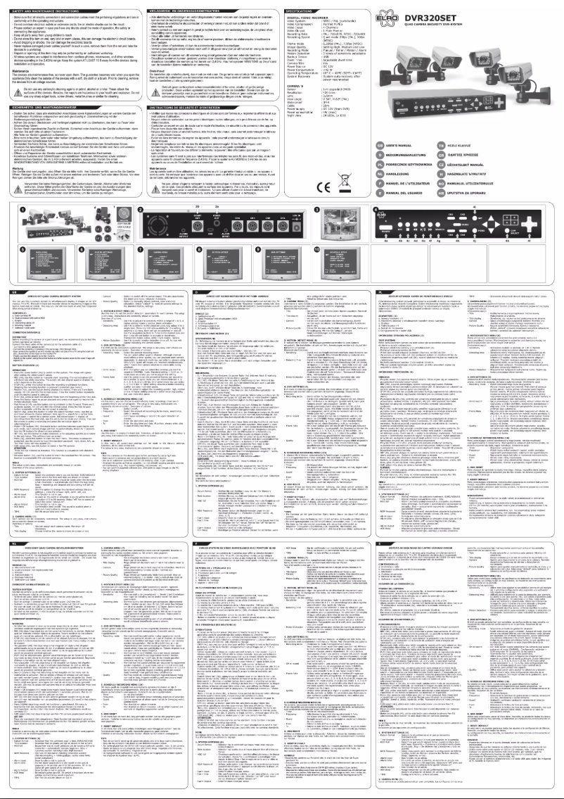 Page n°1 - Manuel utilisateur Elro DVR320SET