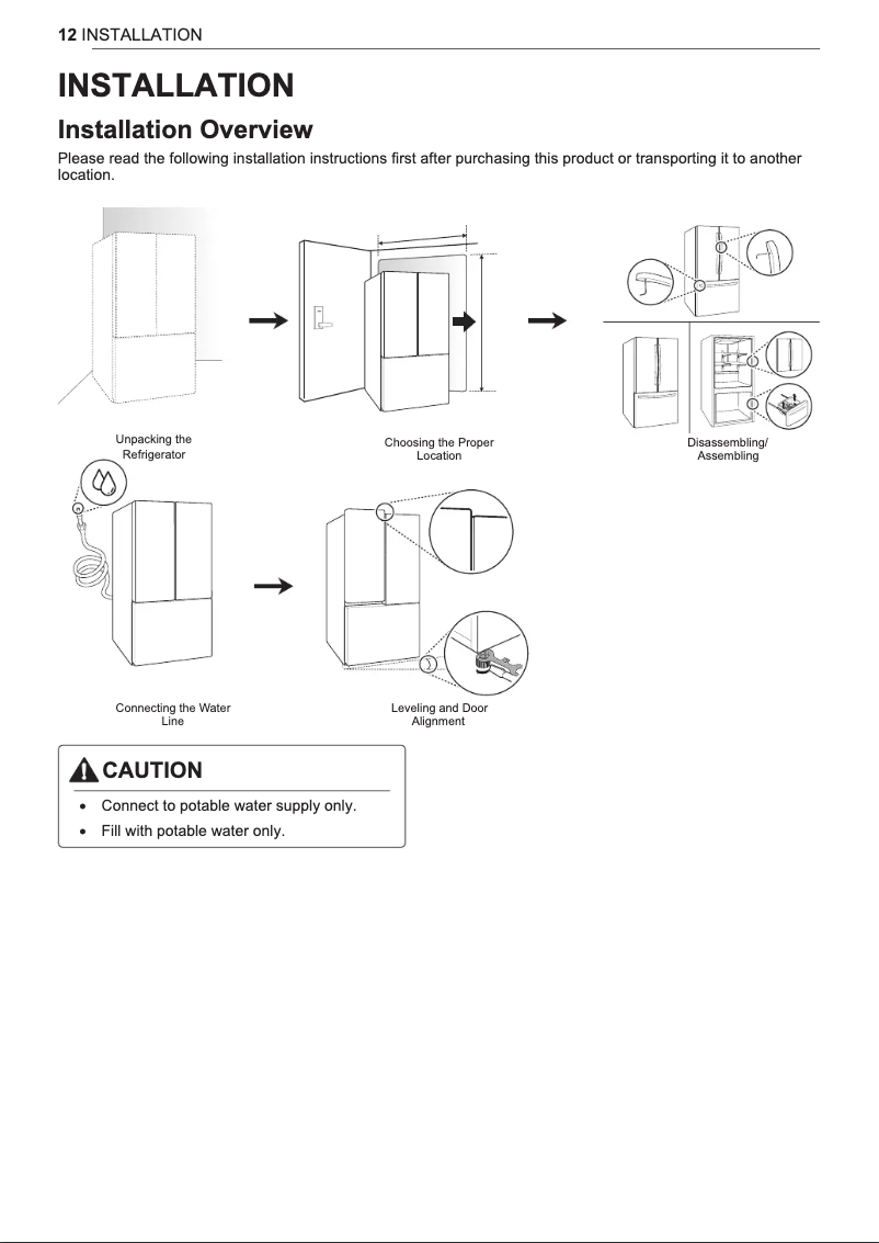 Page 1 de la notice Guide d'installation LG LMXS28596S