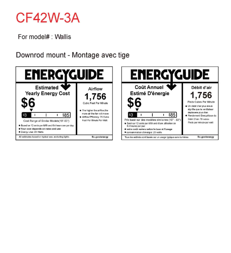 Page n°1 - Label énergétique Canarm Wallis