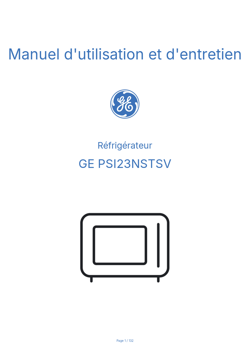 Image de la première page du manuel de l'appareil PSI23NSTSV