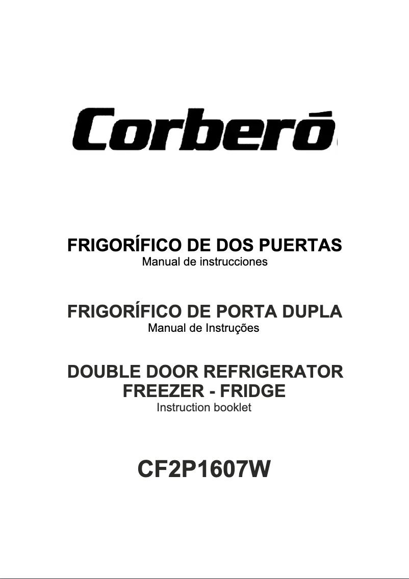 Page 1 of the manual User Manual Corbero CF2P1607W