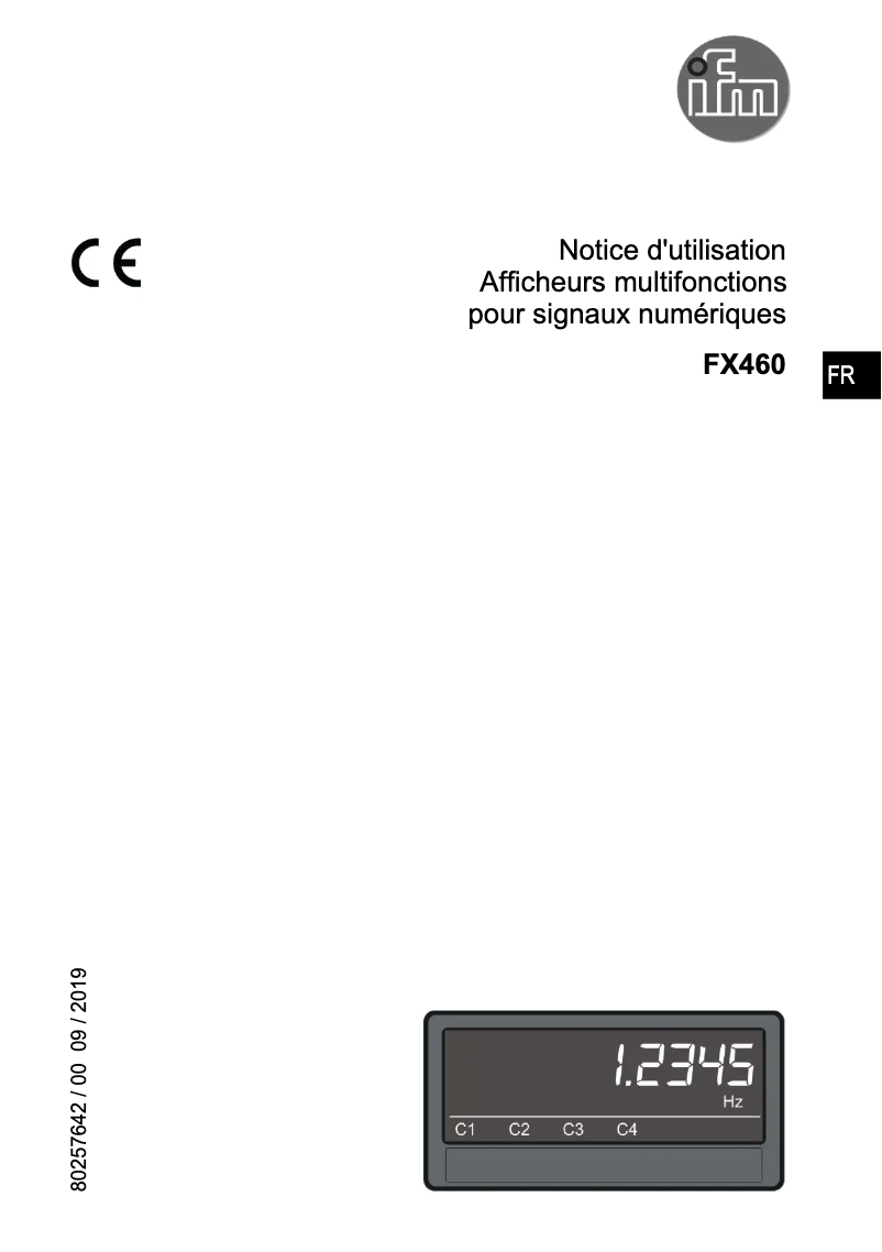 Page 1 de la notice Manuel utilisateur IFM DX2032