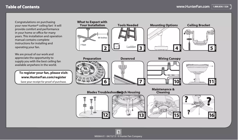 Página 1 del manual Manual de usuario Hunter Markham 54110