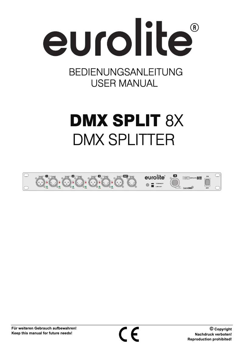 Page 1 de la notice Manuel utilisateur Eurolite DMX Split 8X