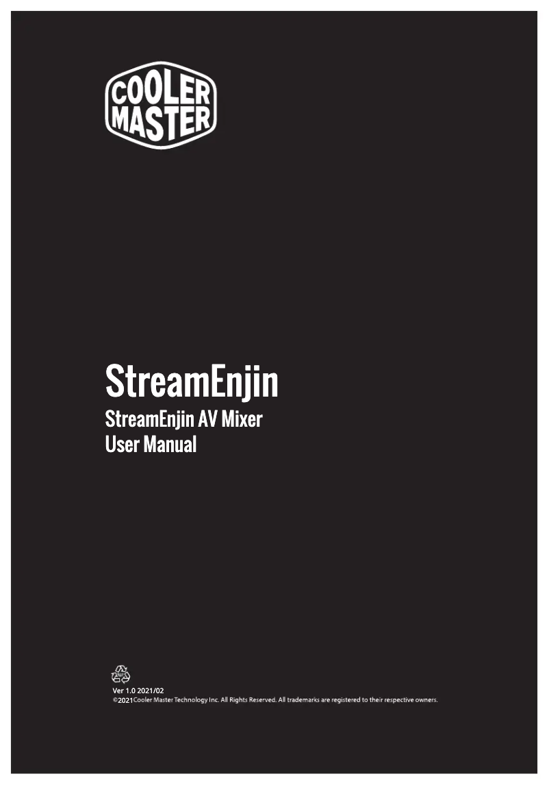 Page n°1 - Manuel utilisateur Cooler Master StreamEnjin