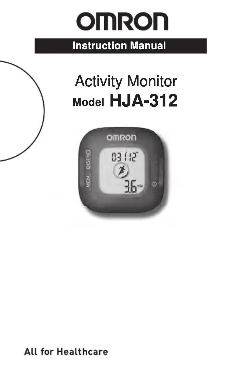 Page n°1 - Manuel utilisateur Omron HJA-312