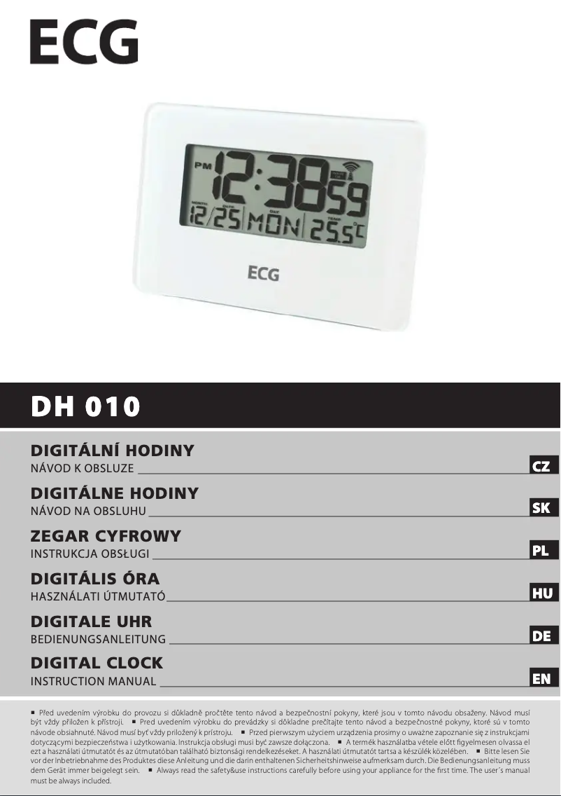 Page 1 de la notice Manuel utilisateur ECG DH 010