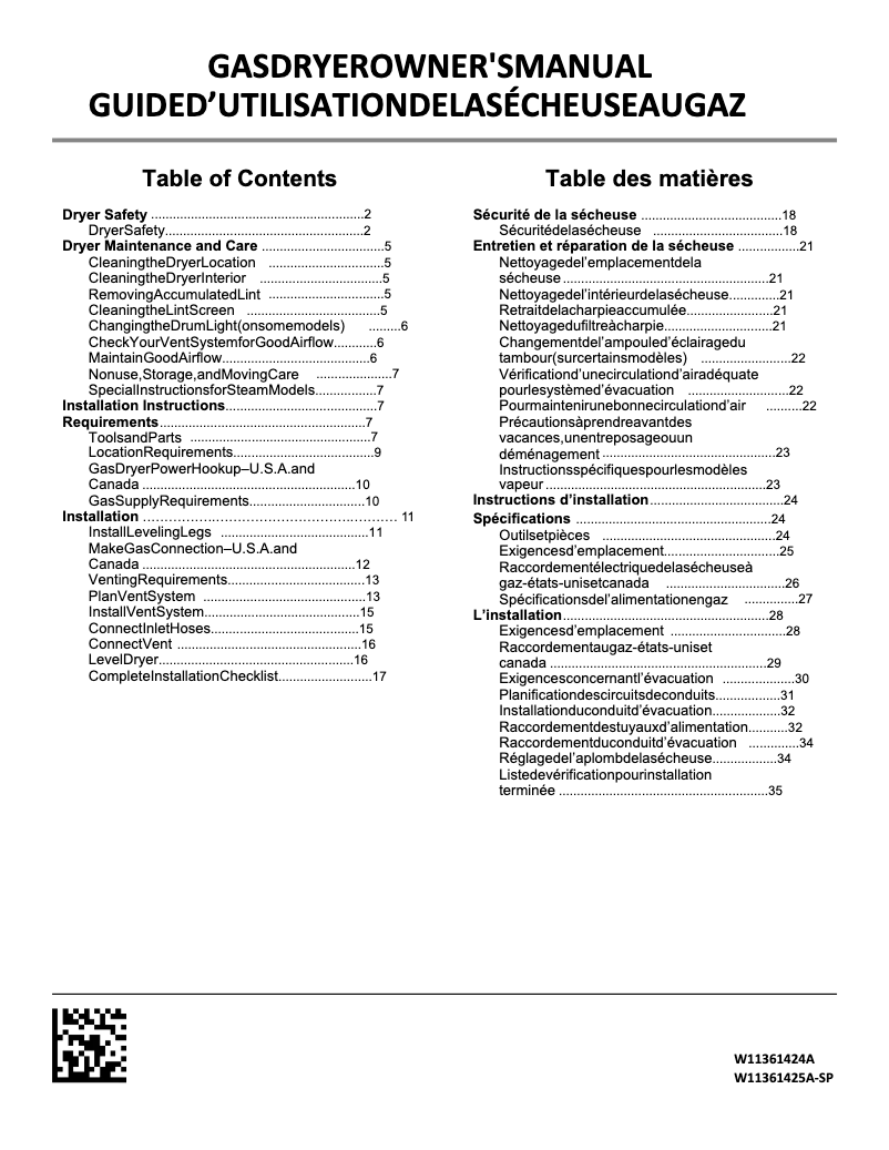 Page n°1 - Manuel utilisateur Maytag MGD6630HC