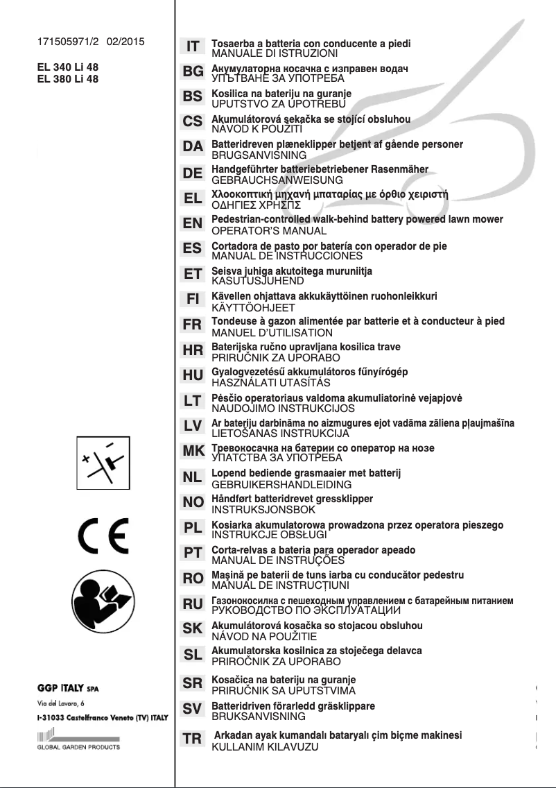 Page 1 de la notice Manuel utilisateur Stiga Combi 36 AE