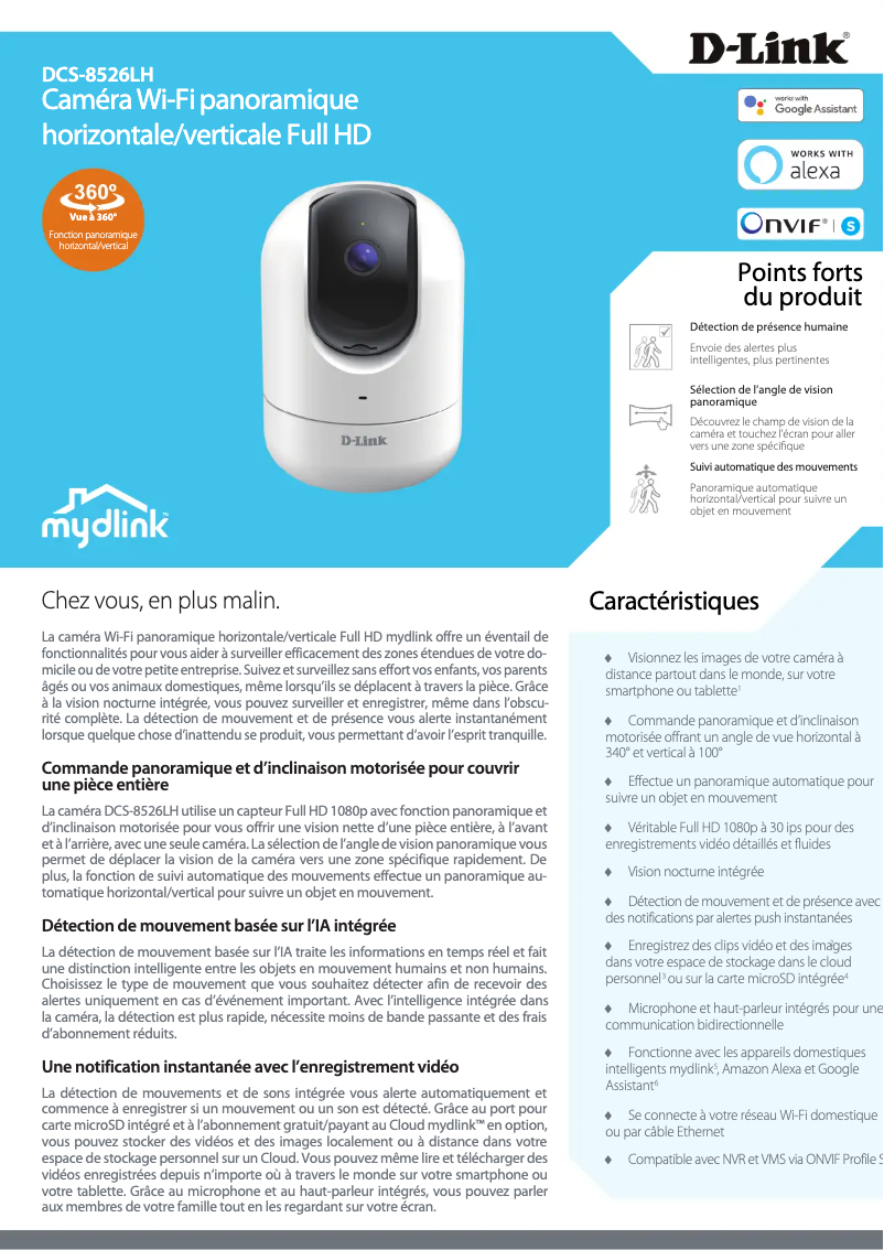 Page n°1 - Fiche technique D-Link DCS-8526LH