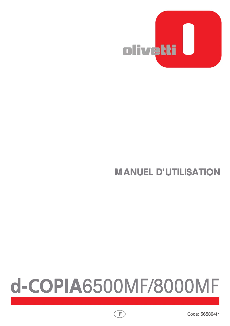 Image de la première page du manuel de l'appareil d-Copia 8000MF plus