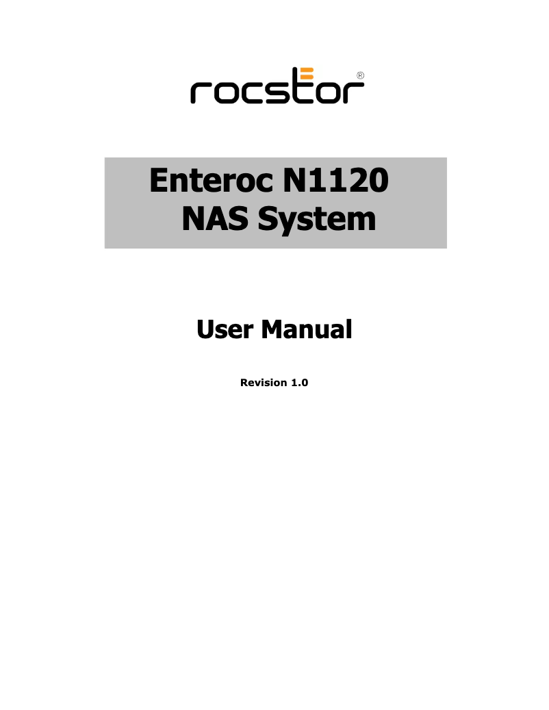 Page n°1 - Manuel utilisateur Rocstor Enteroc N1120