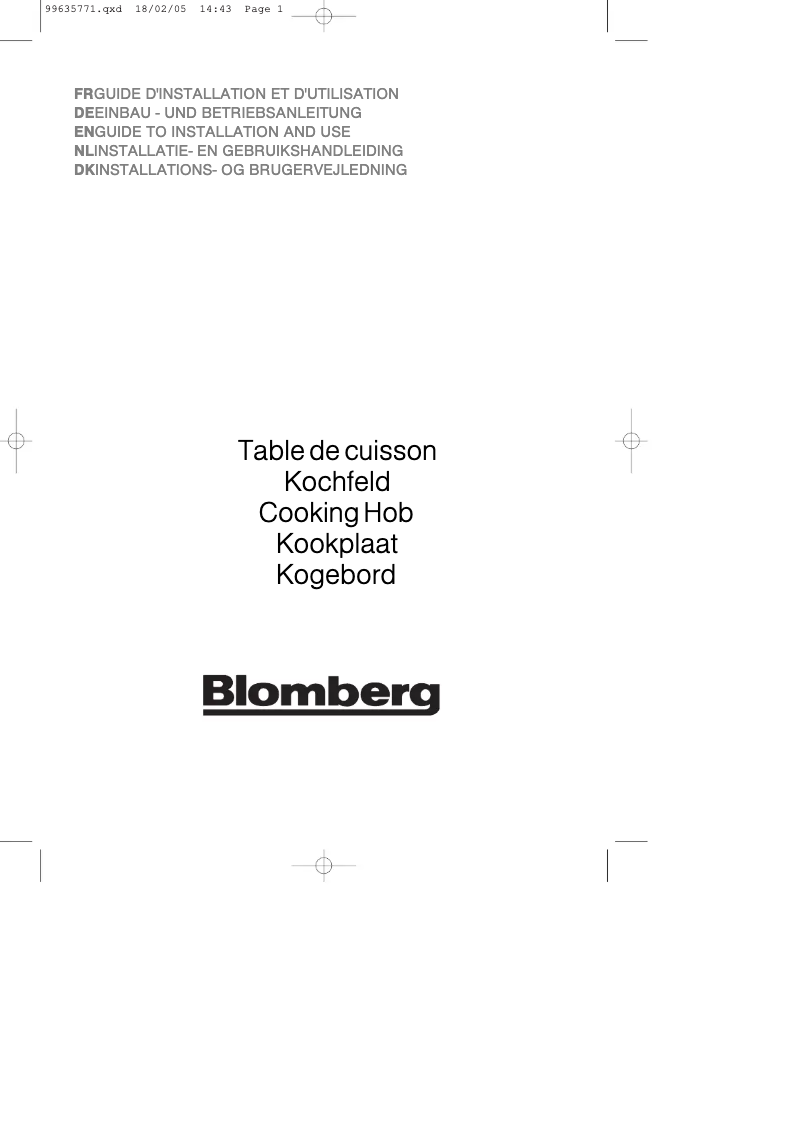 Page n°1 - Manuel utilisateur Blomberg MIN 5400