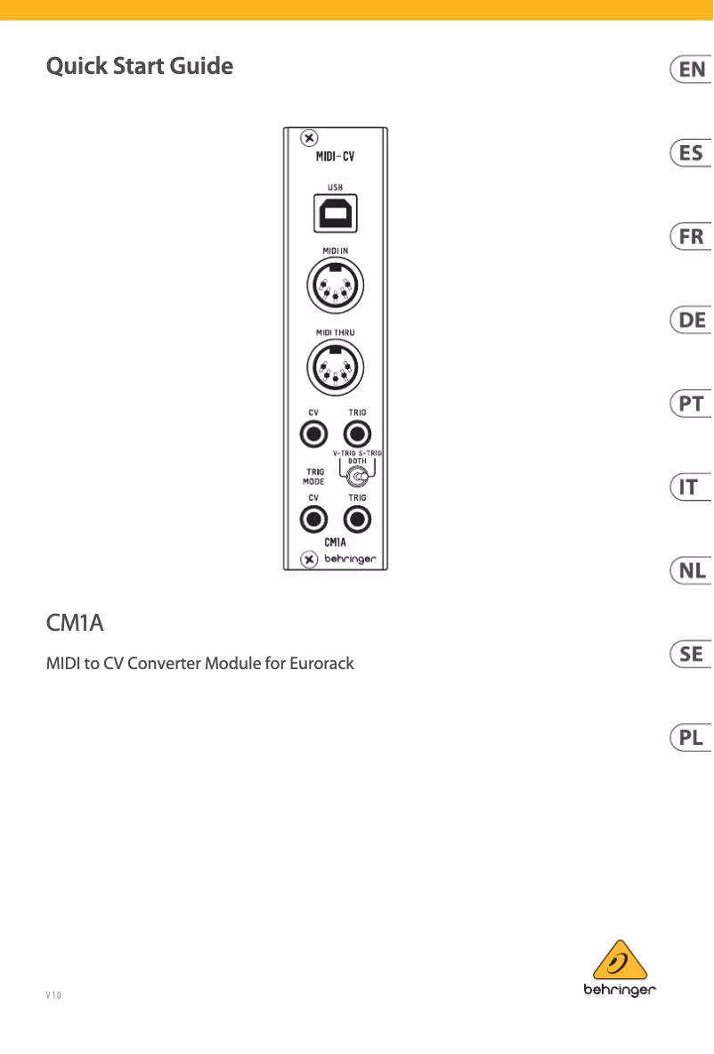 Imagen de la primera página del manual del dispositivo CM1A