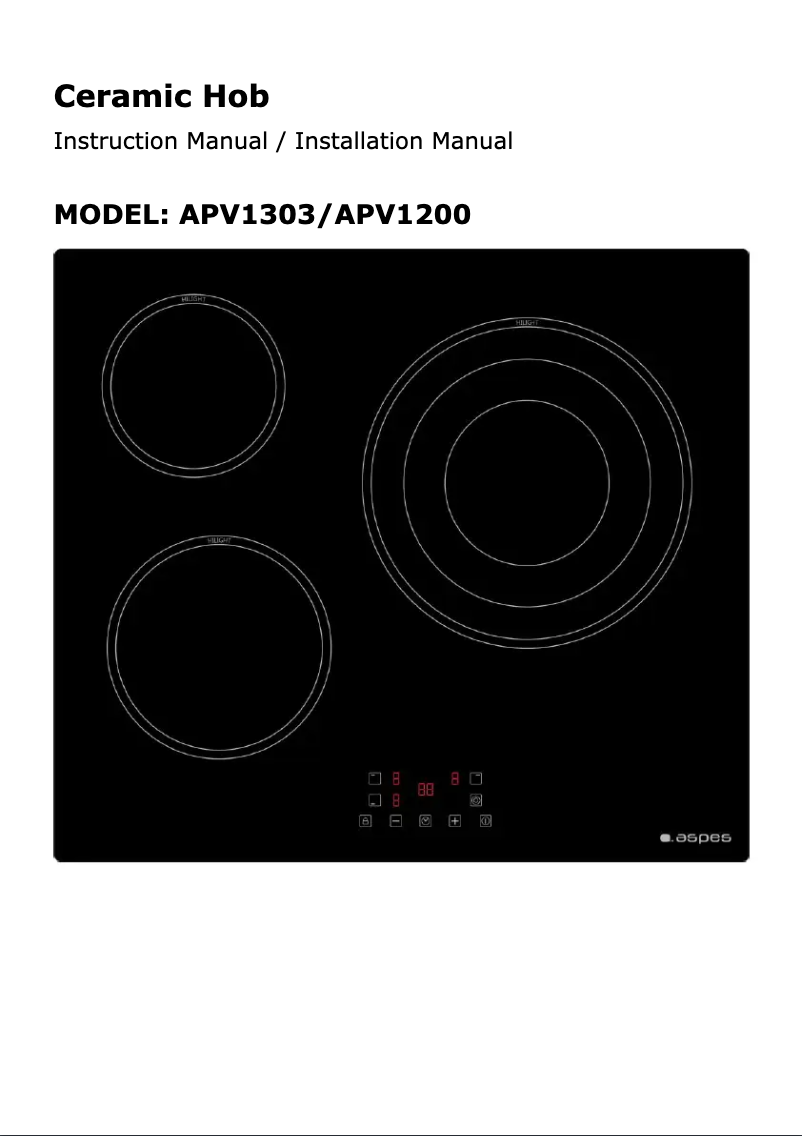 Page n°1 - Manuel utilisateur Aspes APV1200