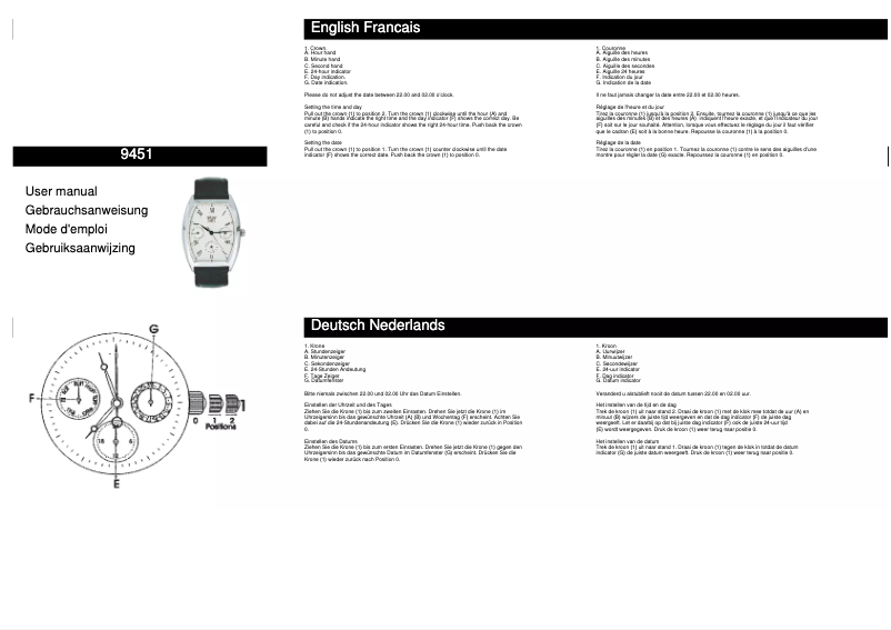 Page n°1 - Manuel utilisateur Davis 9451