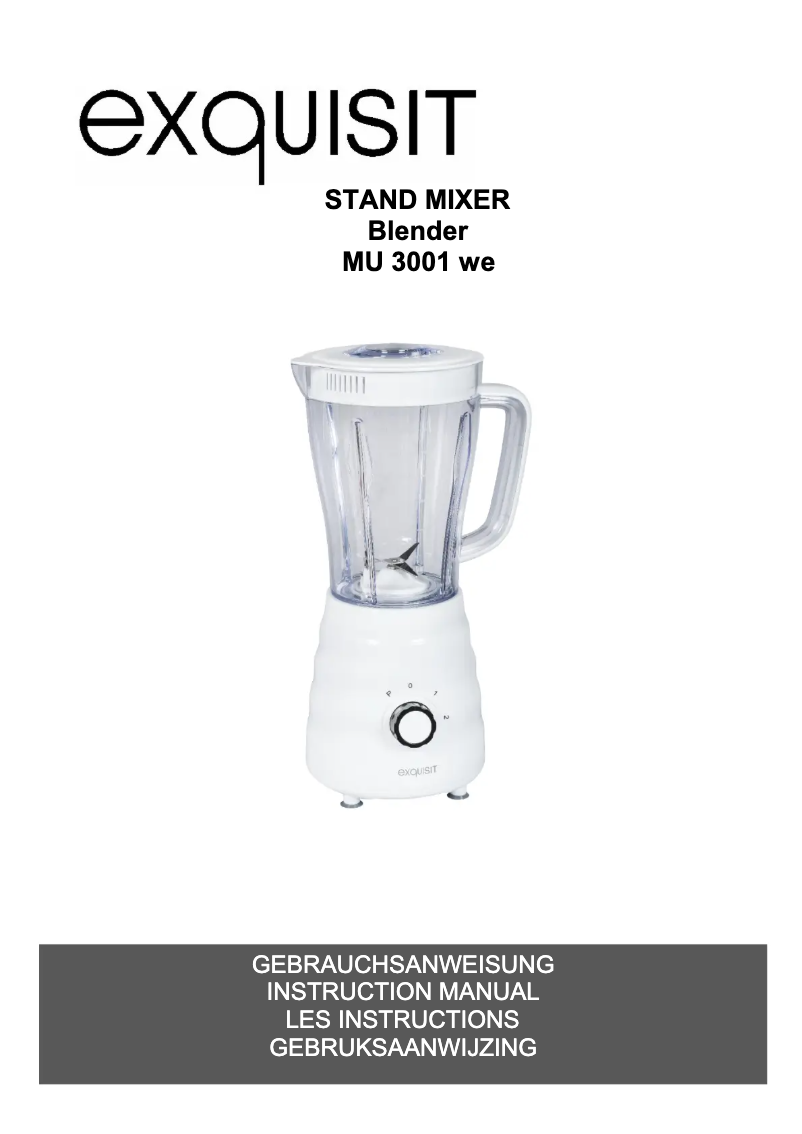 Page 1 de la notice Manuel utilisateur Exquisit MU 3001 we