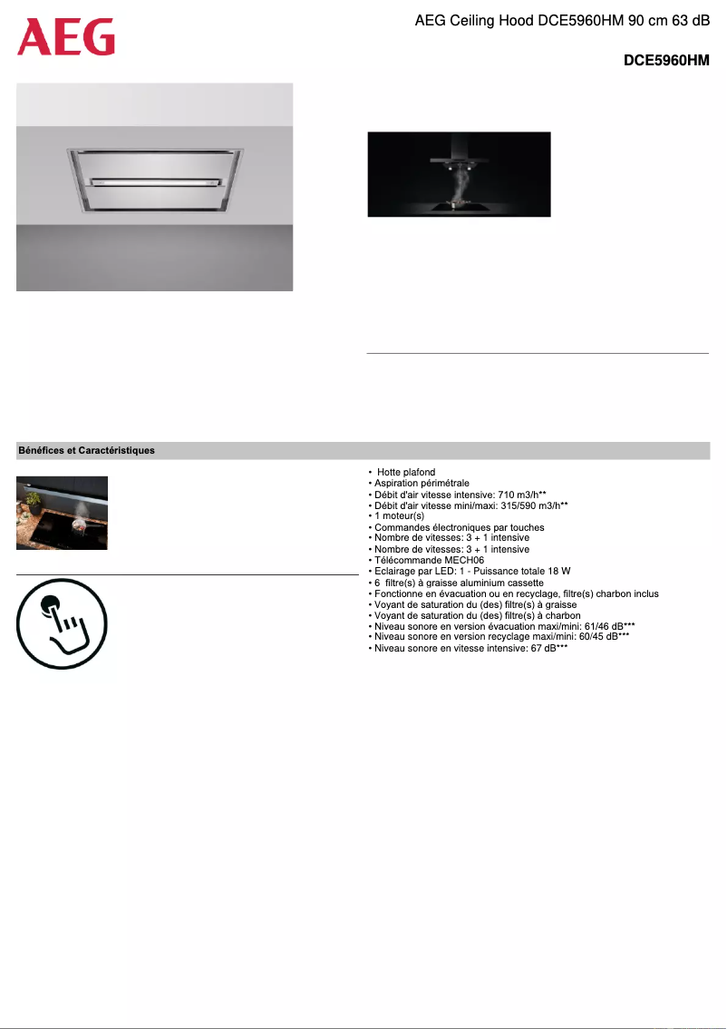 Página 1 del manual Ficha técnica AEG DCE5960HM