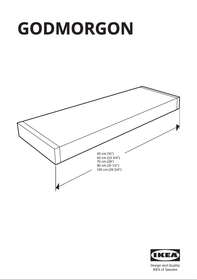 Page 1 de la notice Manuel utilisateur Ikea GODMORGON 605.373.95